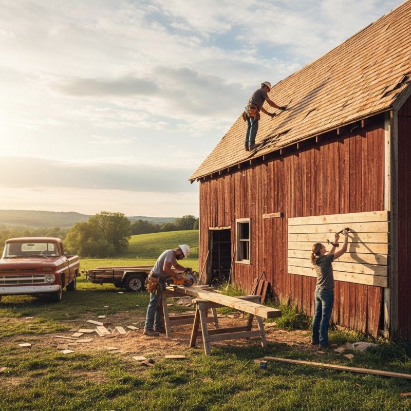 Local Custom Barn Construction pros at work